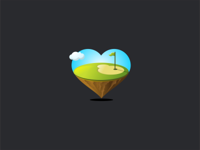 Golflove brand golf hotel logo love soulmate