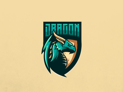 Dragon Shield dragon gaming logo shield sports
