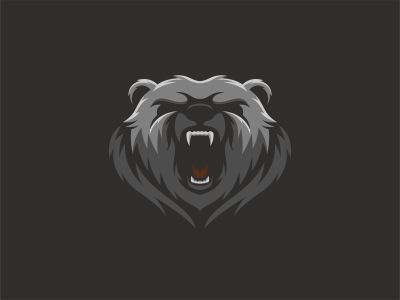 Angry Bear badge bear e sport logo polar shield sport