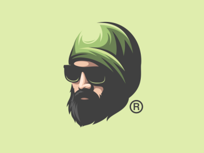 Hubbard Studios beard logo man
