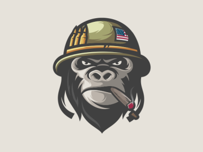 Munyuk ape gorilla logo military monkey usa