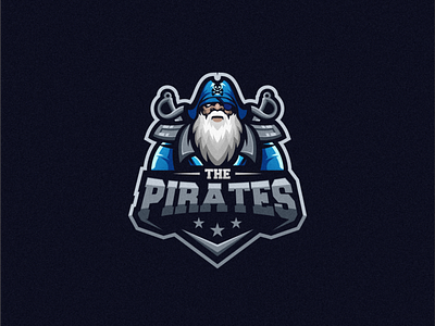 The Pirates angry badge beard brand character cute e sport e sports esport esports gaming illustration logo logo esport mascot pirate pirates shield sport