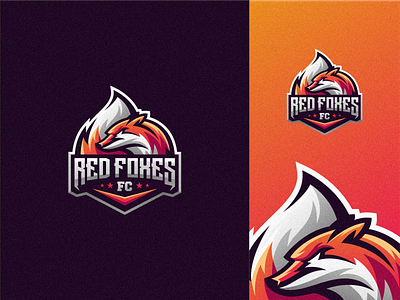 Red Foxes angry badge brand character e sport e sports esport esports fox gaming logo logo esport mascot redfox shield