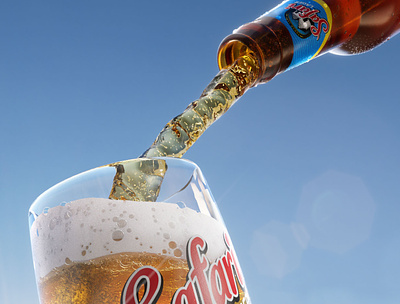 safari beer_summer 3d graphic design houdinifx photoshop product rendering redshift
