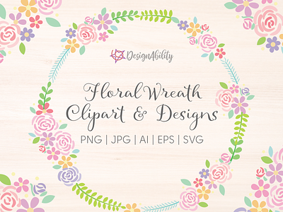 Floral Wreath Clipart & Designs botanical bouquet clipart design floral flower garden illustration rose spring vector