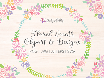 Floral Wreath Clipart & Designs