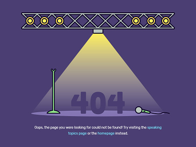 404 — Empty Stage 404 error illustration not found ux web web design