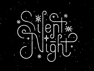 Shhhhh christmas hand drawn lettering night stars type typography