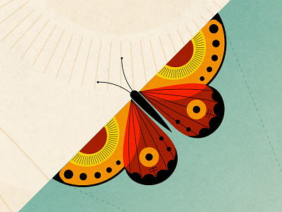 Crucible of Time antenna butterfly charley harper colorful illustration monarch texture vintage wings