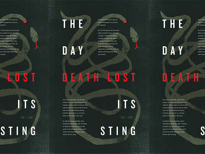 The Day Death Lost Its Sting - Poster death illustration poster sermon snake texture