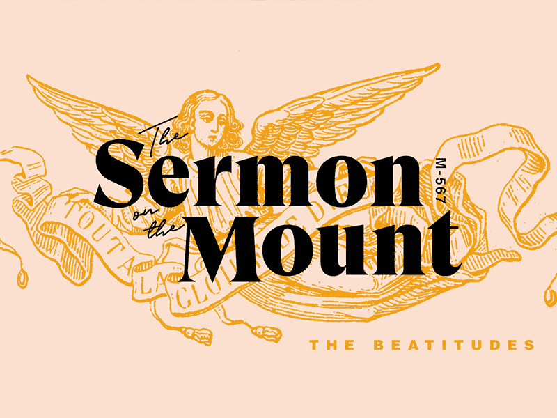 The Sermon On The Mount church sermon type typography vintage woodcut