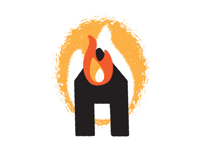 Light It Up burn fire flame house illustration match texture