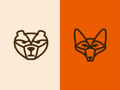 Critters animal bear critters fox icon illustration line art
