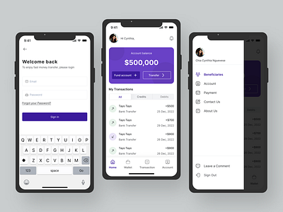 UI Concept of a Native Mobile Fintech App design graphic design typography ui ux