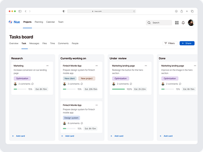 Kanban Board Screen design graphic design typography ui ux