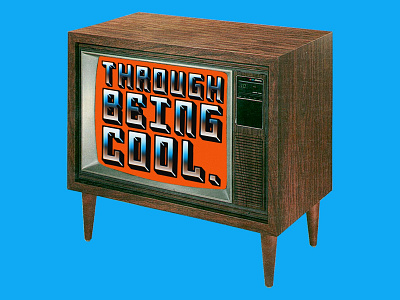 THROUGH BEING COOL. 80s design devo graphic design illustration logo rock and roll television typography vintage