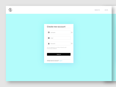 Sense_Sign-up_1 dailyui01 design ui web