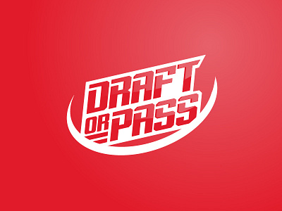 Draft or Pass dynamic logo moden sharp sport type typography