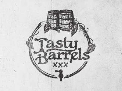 Tasty Barrels Logo barrel beer booze classic emblem logo old