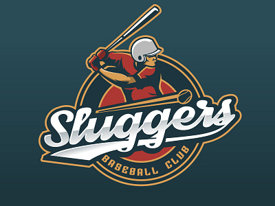 Sluggers Baseball club logo baseball character hitter logo mascot slugger