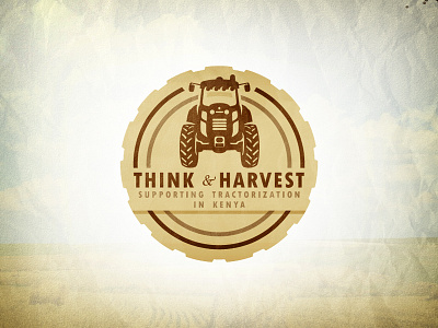 Think and Harvest logo emblem farm logo tractor