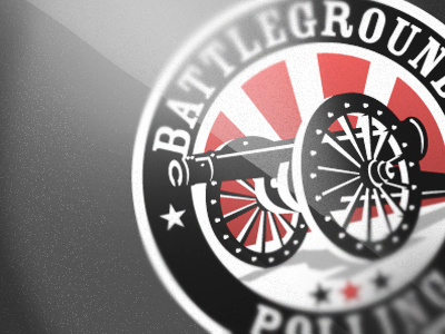 Battleground Polling battle canon emblem gun logo patriot poll round