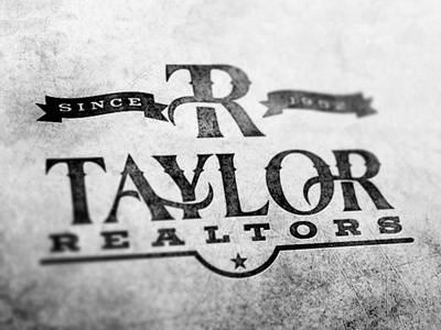 Taylor Realtors cool logo old rustic type typo typography
