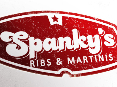 Spanky's emblem funky logo red retro type