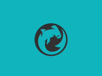 Born of Water | Logo branding circle hammerhead logo ocean sea shark shark logo teal