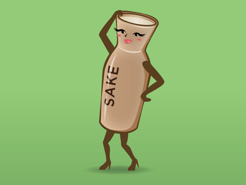 Mrs. Sake illustration cute sushi character character design character old man japanese asian sushi