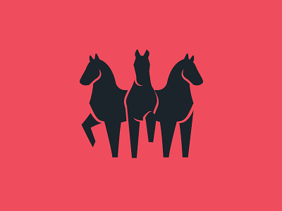 Three Horses animal illustration animal logo branding horse horse logo illustration logo riding vector