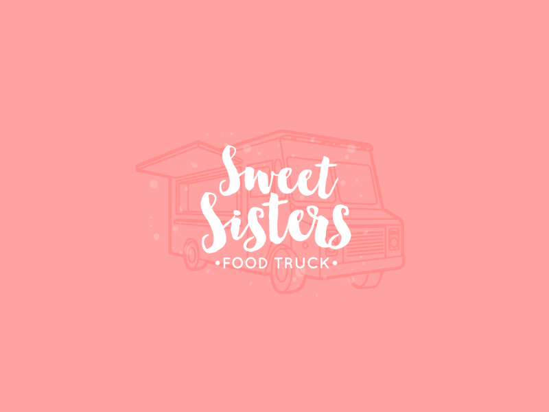 Sweet Sisters Logo GIF branding cake pop cupcake dessert food truck ice cream logo sweets