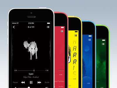 iOS 7 Tinted Music.app 5c color ios 7 iphone itunes music