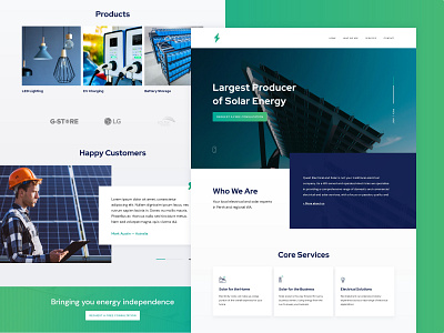 Solar Energy Web Design home page landing page solar energy solar website web web design