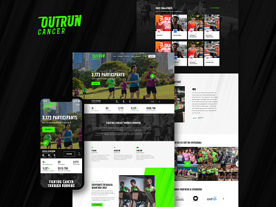 Outrun Cancer Web Design cancer challenges charity donation homepage outrun cancer run ui ux web web design website