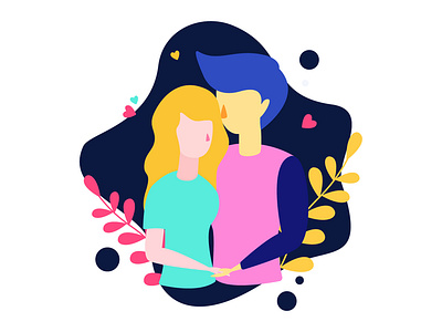 Lovers character couple design flat illustration illustration love lovers man passionate relationship sweet woman
