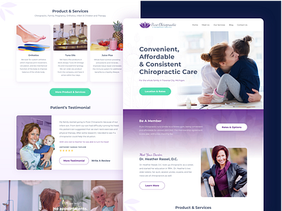 Pure Chiropractic Website chiropractic chiropractic web design design feminine health homepage landing lotus page violet web web design website