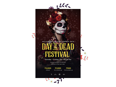 Day of the dead day of the dead dia de muertos flowers halloween mexico poster woman