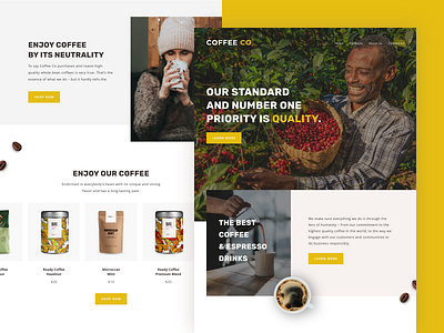 Coffee Co Web Design coffee homepage interface landingpage layout minimal product web webdesign website