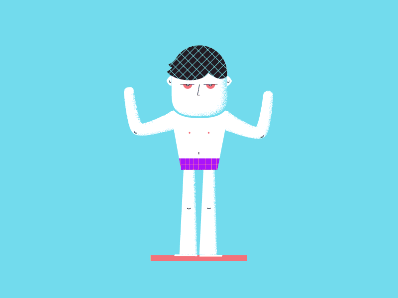Debut animation jumping swimmer