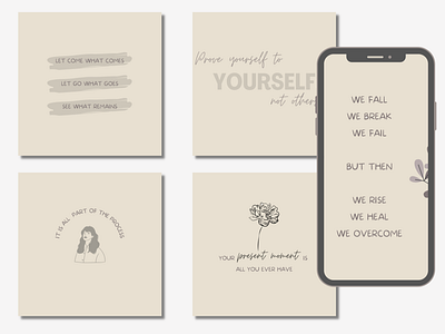 Positive Quotes Instagram Post Templates Customizable on CANVA branding canva canva template design graphic design illustration instagram template