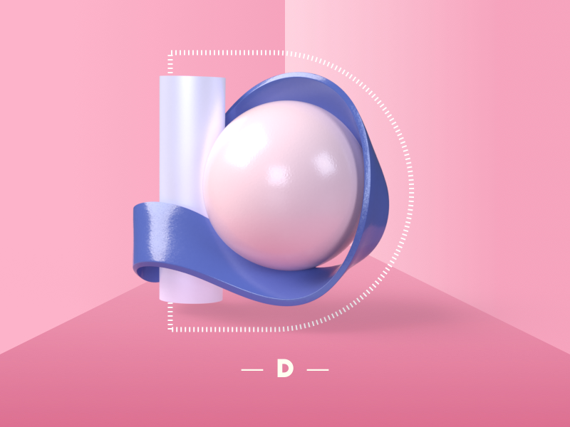 Letter D 3d art 3d render dimensional dimensional type adobedimension sketch custom customtype type letter lettering vector