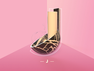 Letter J 36daysoftype 3d 3d type adobedimension custom type customtype dimensional dimensional lettering geometric letter lettering render shapes type vector