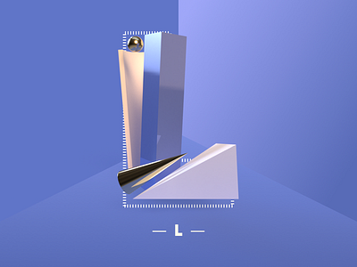 Letter L 36daysoftype 3d 3d letters custom type customtype dimensional dimensional type geometric letter lettering render shapes type type art vector