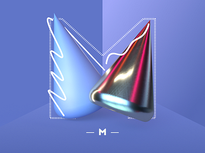 Letter M 36daysoftype 3d adobedimension custom type customtype dimensional dimensional type geometric letter lettering render shapes type vector