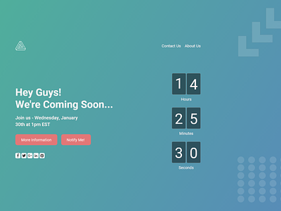 Coming Soon Page graphic design ui ux