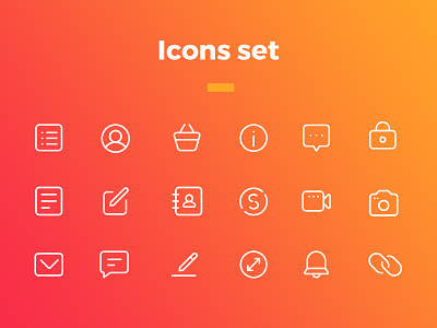 split icon set app application gradient icon icons iteo linear set split