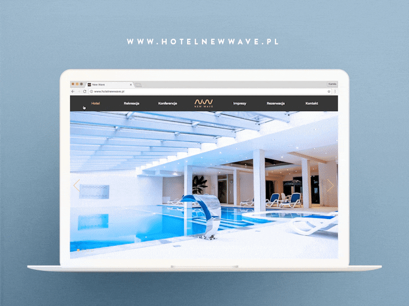 New Wave Hotel Website | homepage design grid homepage hotel icons logo minimal web braning parallax spa tiles wave website