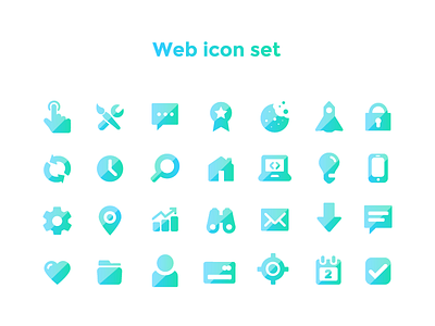 Web icon set custom glyph gradient icon icons it iteo set web