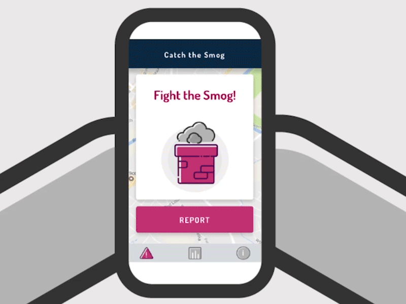 smog app explainer after effects animation app application city clouds environmental explainer ios pollution smog street